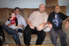 2012 Xmas Eve at the Deeds Nico, Chris, Steve and Uncle Jimmy
